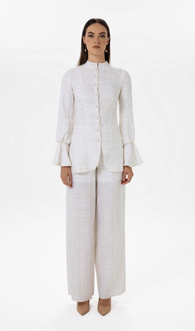 Soft Grid Tailored Jacket & Trousers Set Front View