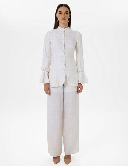 Soft Grid Tailored Jacket & Trousers Set Front View