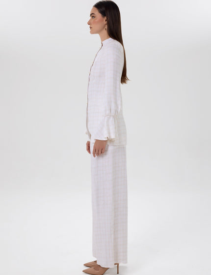 Soft Grid Tailored Jacket & Trousers Set Close-Up Detail