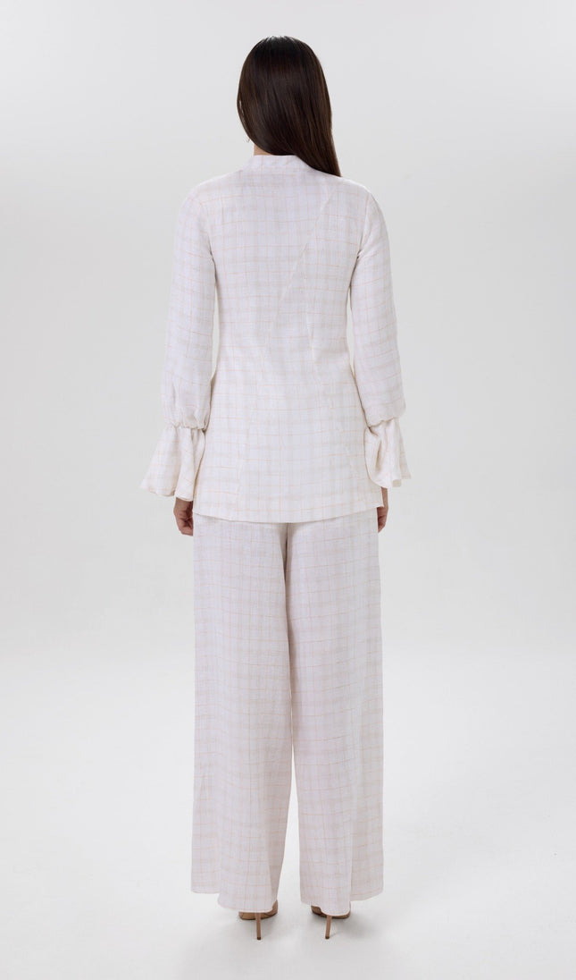 Soft Grid Tailored Jacket & Trousers Set Back View