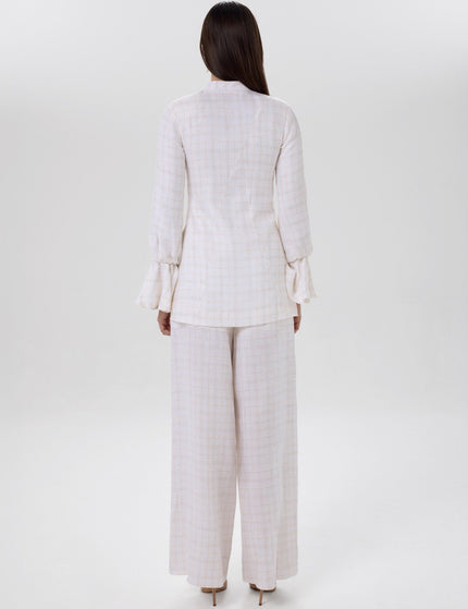 Soft Grid Tailored Jacket & Trousers Set Back View