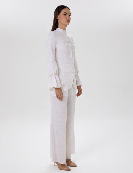 Soft Grid Tailored Jacket & Trousers Set Full-Length Look