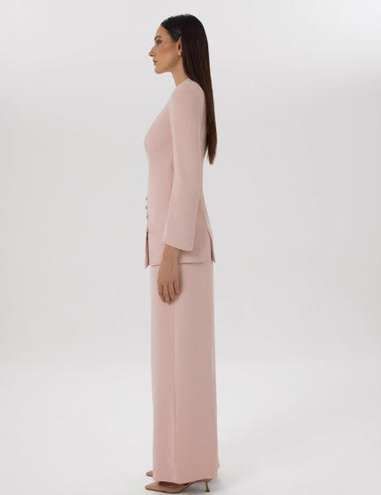 Pearl Curve Co-Ord Set Blush Wide-Leg Set Close-Up Detail