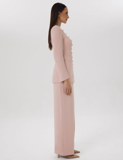 Pearl Curve Co-Ord Set Blush Wide-Leg Set Right Side View