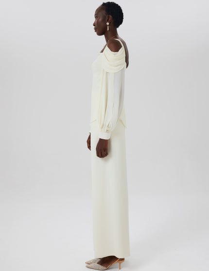 Phoenix Ivory Off-Shoulder Co-Ord Set Close-Up Detail