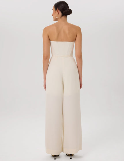 Soft Reveal Jumpsuit Ivory Strapless Jumpsuit Fabric Detail