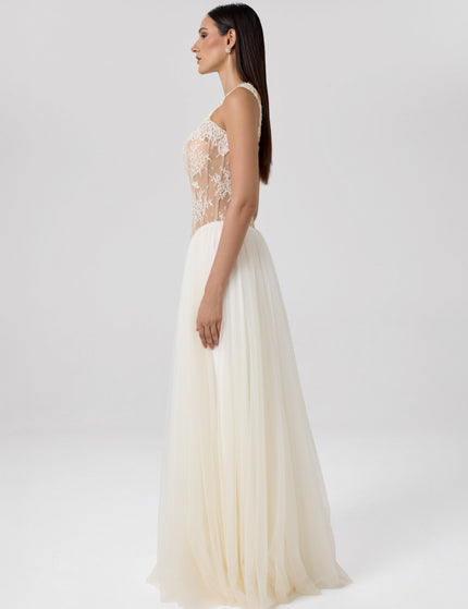 Soft Vow Ivory Lace Bridal Gown Styled Look