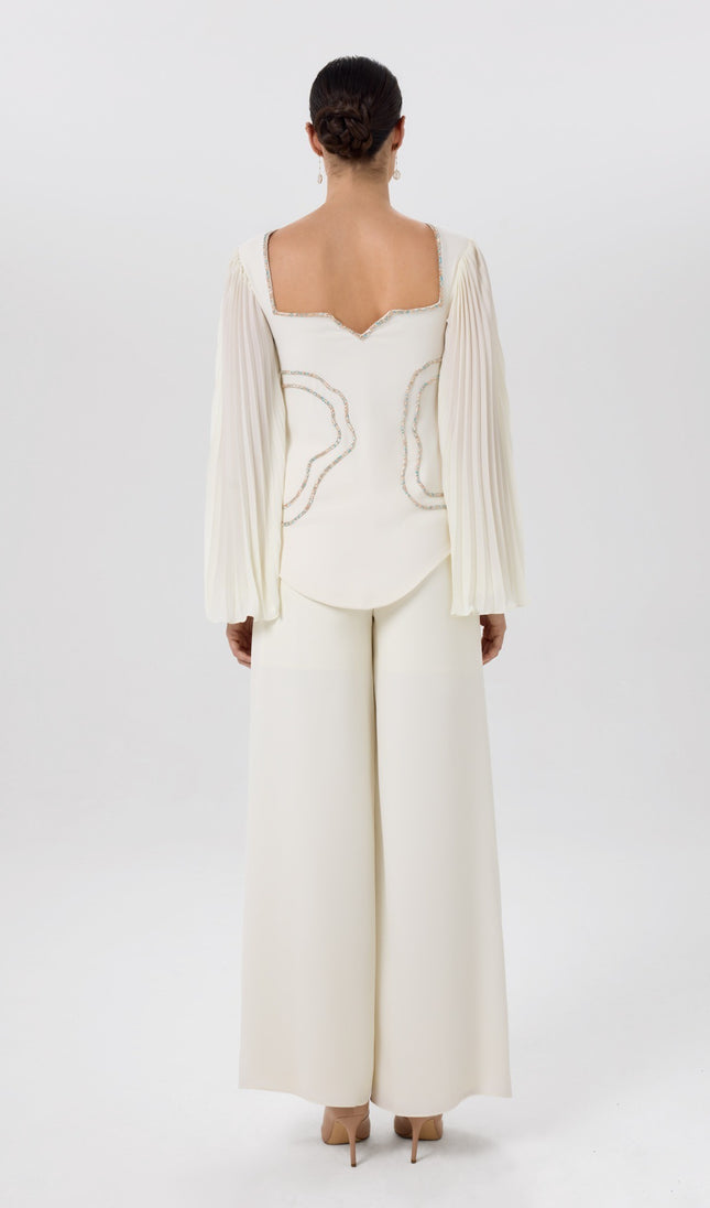 Lily Co-Ord Set Ivory Beaded Co-Ord Set Back View