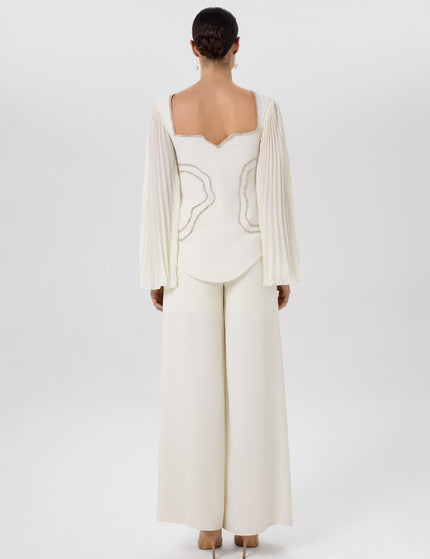 Lily Co-Ord Set Ivory Beaded Co-Ord Set Back View