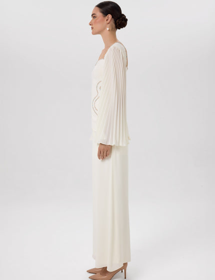 Lily Co-Ord Set Ivory Beaded Co-Ord Set Close-Up Detail