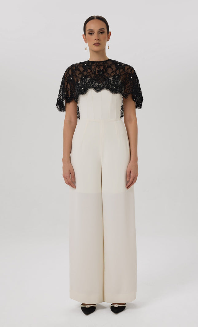 Soft Reveal Jumpsuit Ivory Strapless Jumpsuit Front View