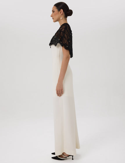 Soft Reveal Jumpsuit Ivory Strapless Jumpsuit Close-Up Detail