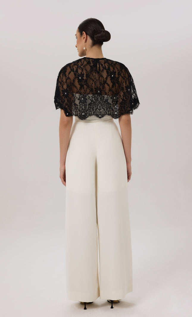 Soft Reveal Jumpsuit Ivory Strapless Jumpsuit Back View