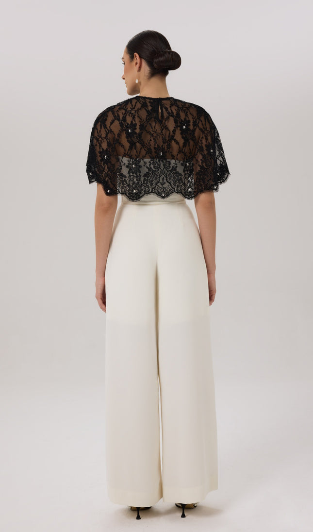 Soft Reveal Jumpsuit Ivory Strapless Jumpsuit Back View