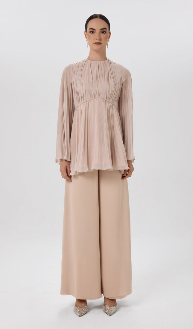 Whisper Fall Pleated Co-Ord Set Front View