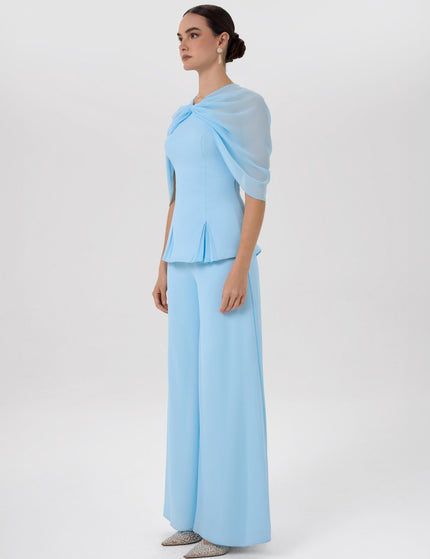 Papillon Co-Ord Set Pastel Blue Ensemble Left Side View