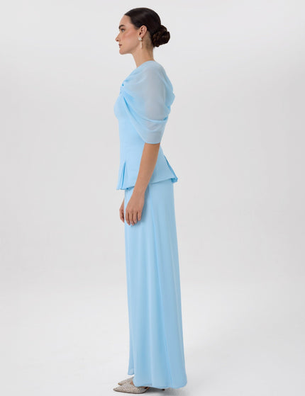 Papillon Co-Ord Set Pastel Blue Ensemble Close-Up Detail