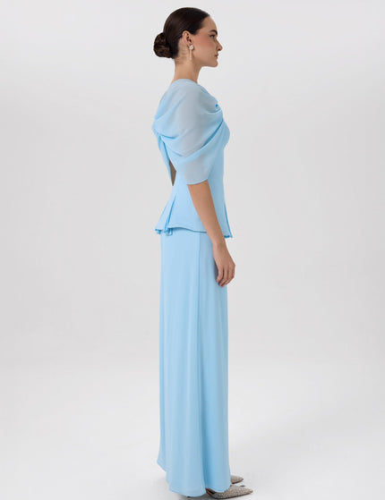 Papillon Co-Ord Set Pastel Blue Ensemble Right Side View