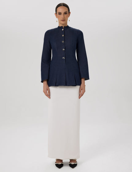 Bloom Denim Ivory Denim Jacket & Skirt Set Front View