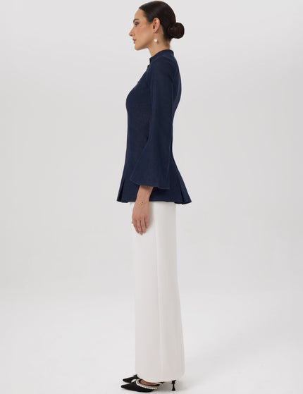 Bloom Denim Ivory Denim Jacket & Skirt Set Close-Up Detail