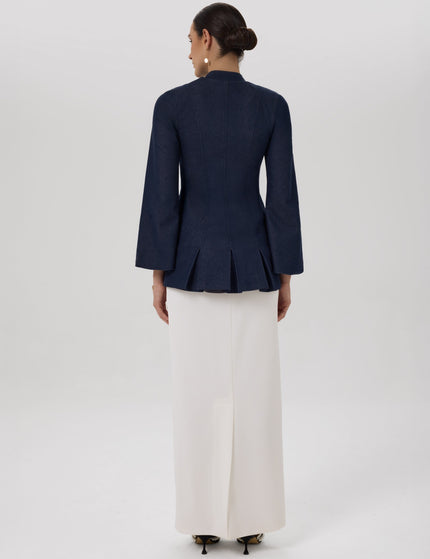 Bloom Denim Ivory Denim Jacket & Skirt Set Back View