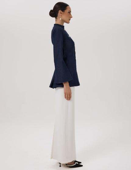 Bloom Denim Ivory Denim Jacket & Skirt Set Right Side View